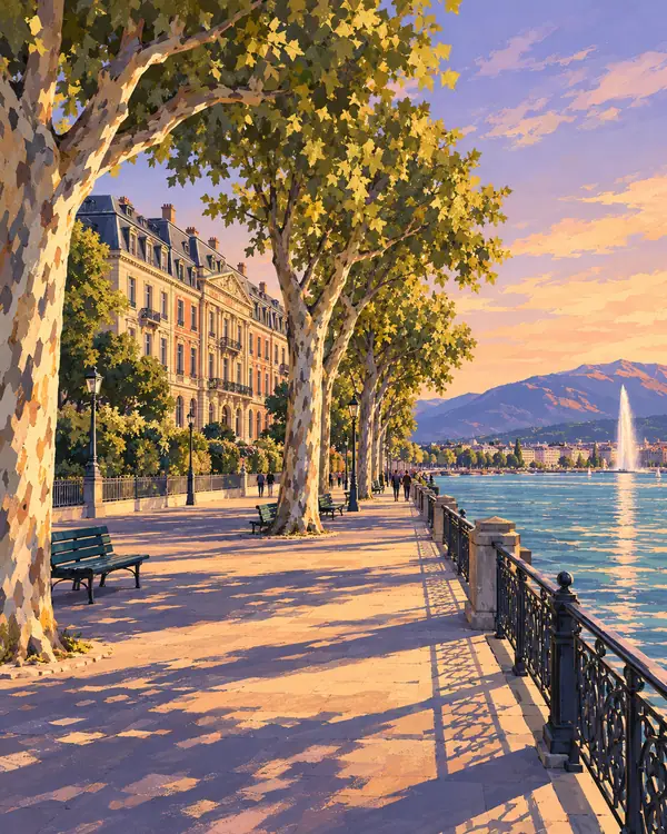 Carte postale illustrée : Quai Wilson.